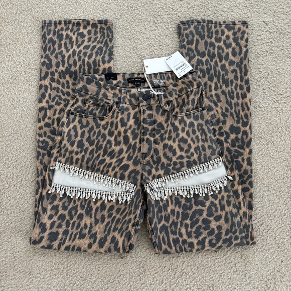 Good American - LEOPARD GOOD ICON STRAIGHT DIAMOND JEANS - Picture 3 of 7